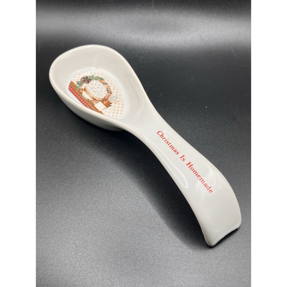 Vintage Spoon Rest-"Christmas is Homemade" -‎ House of Lloyd- 8.5" Long - 1988
